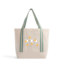 Load image into Gallery viewer, Natural/Sage Green Heat Transfer Bag Front