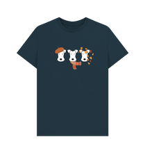 Load image into Gallery viewer, Denim Blue Printed T-shirt Front