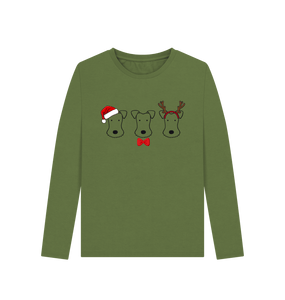 Khaki Foxy Christmas! Long Sleeve Tshirt