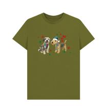 Load image into Gallery viewer, Moss Green Printed T-shirt Front