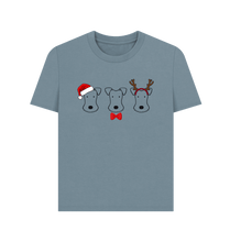 Load image into Gallery viewer, Stone Blue It&#39;s a Foxy Christmas! Short Sleeve t-shirt