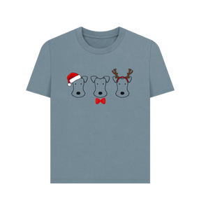 Stone Blue It's a Foxy Christmas! Short Sleeve t-shirt