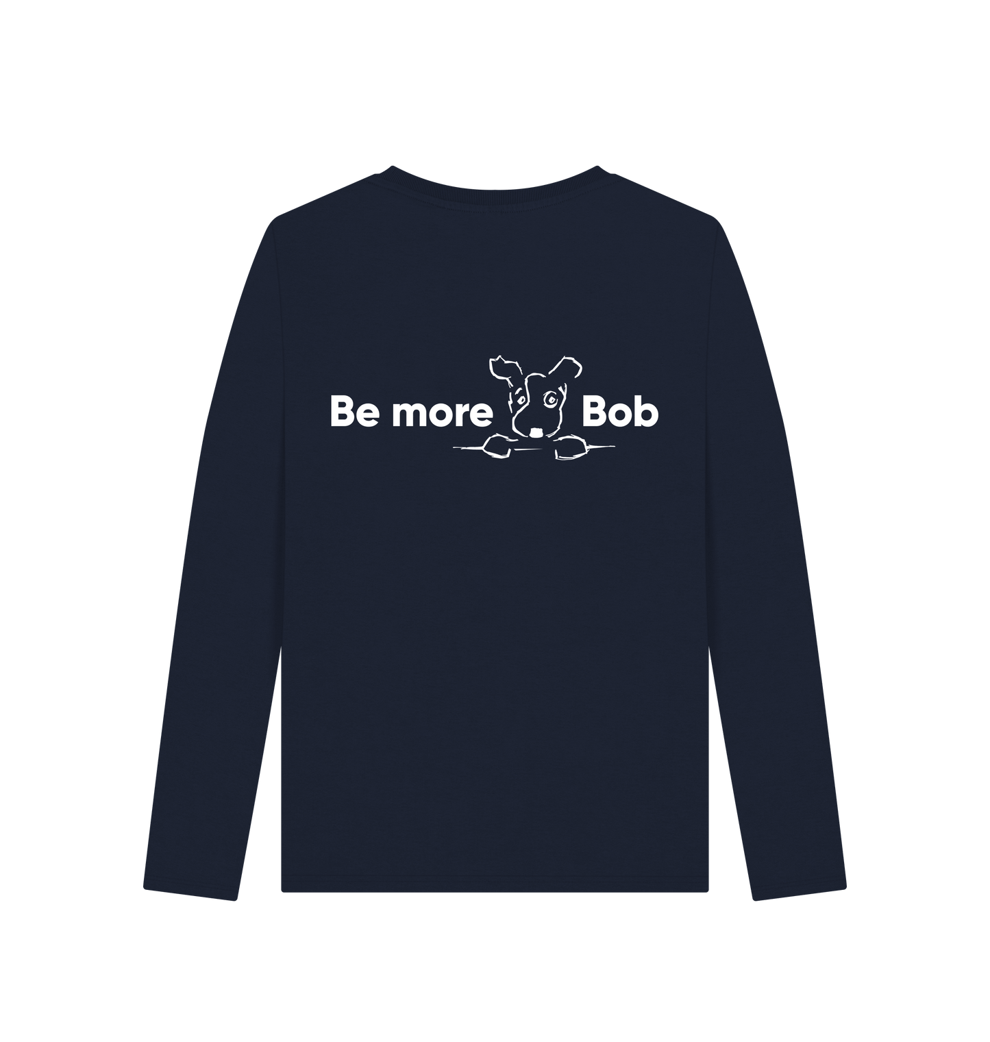 Navy Blue Printed Long Sleeve T Shirt Back