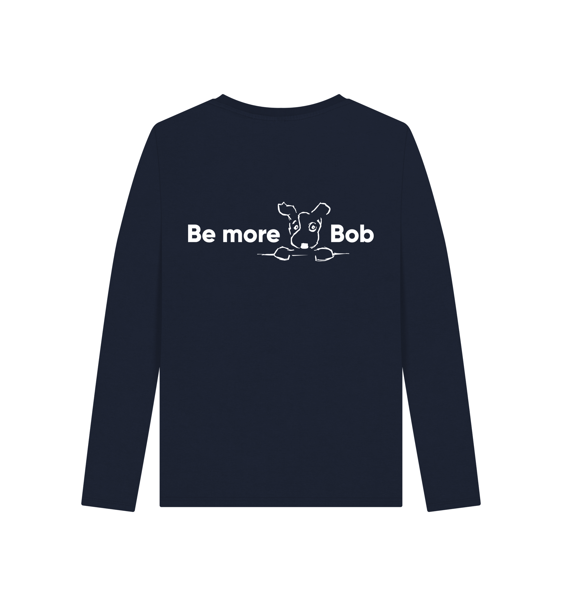 Navy Blue Printed Long Sleeve T Shirt Back
