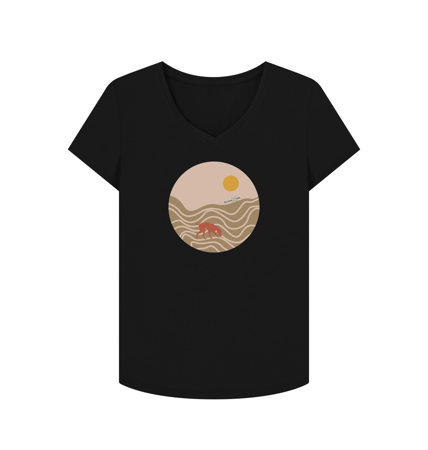 Black Printed T-shirt Front