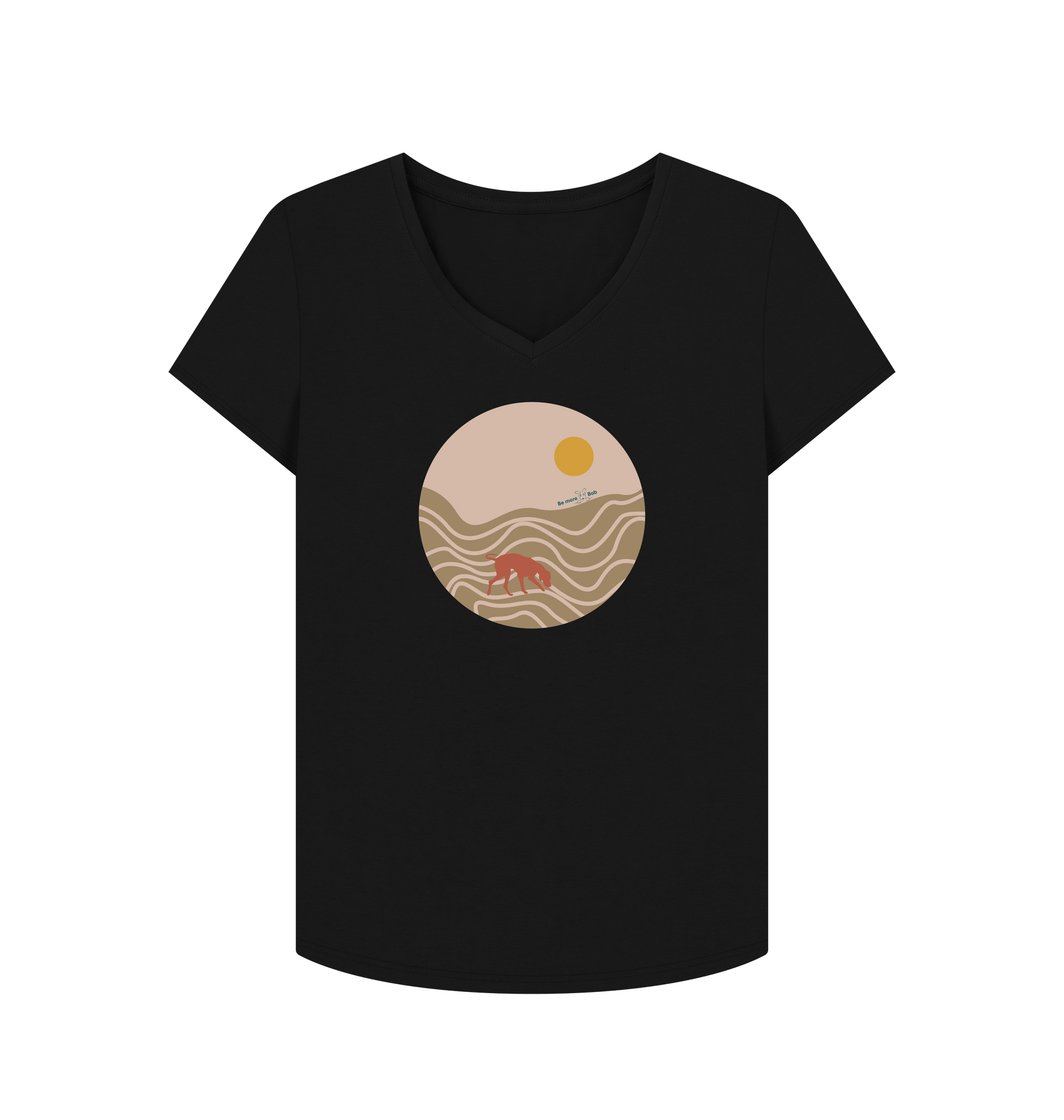 Black Printed T-shirt Front