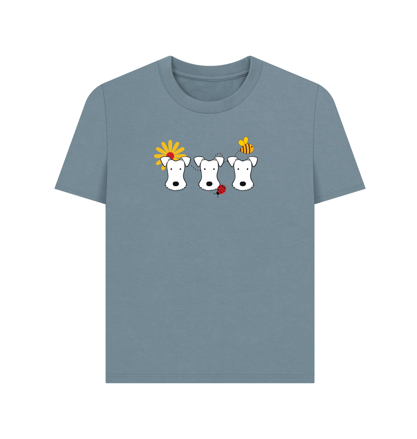 Stone Blue Printed T-shirt Front
