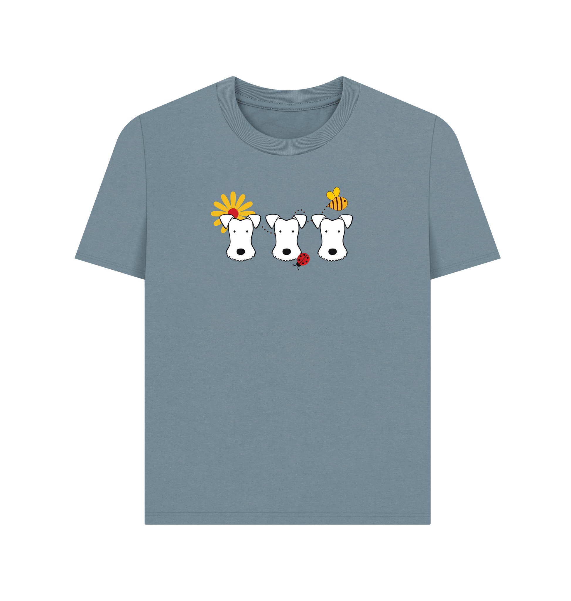 Stone Blue Printed T-shirt Front