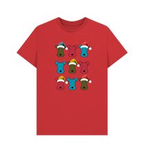 Load image into Gallery viewer, Red Printed T-shirt Front