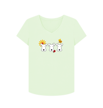 Load image into Gallery viewer, Pastel Green Printed T-shirt Front