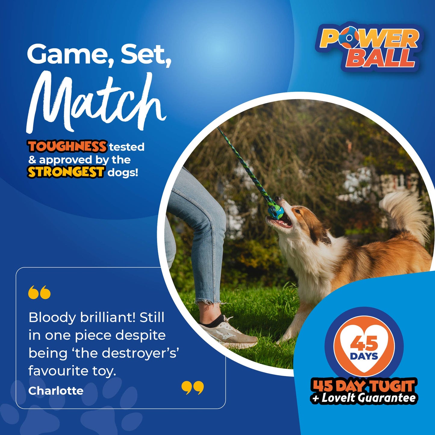 PowerBall Bungee Tug | Dog Ball Toys | Tug-E-Nuff: Orange Pattern