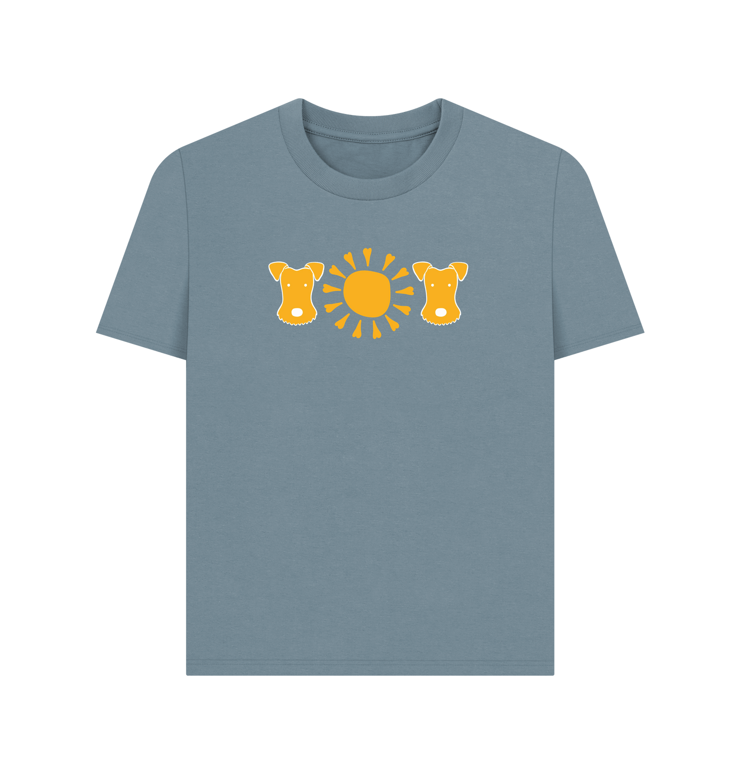 Stone Blue Printed T-shirt Front