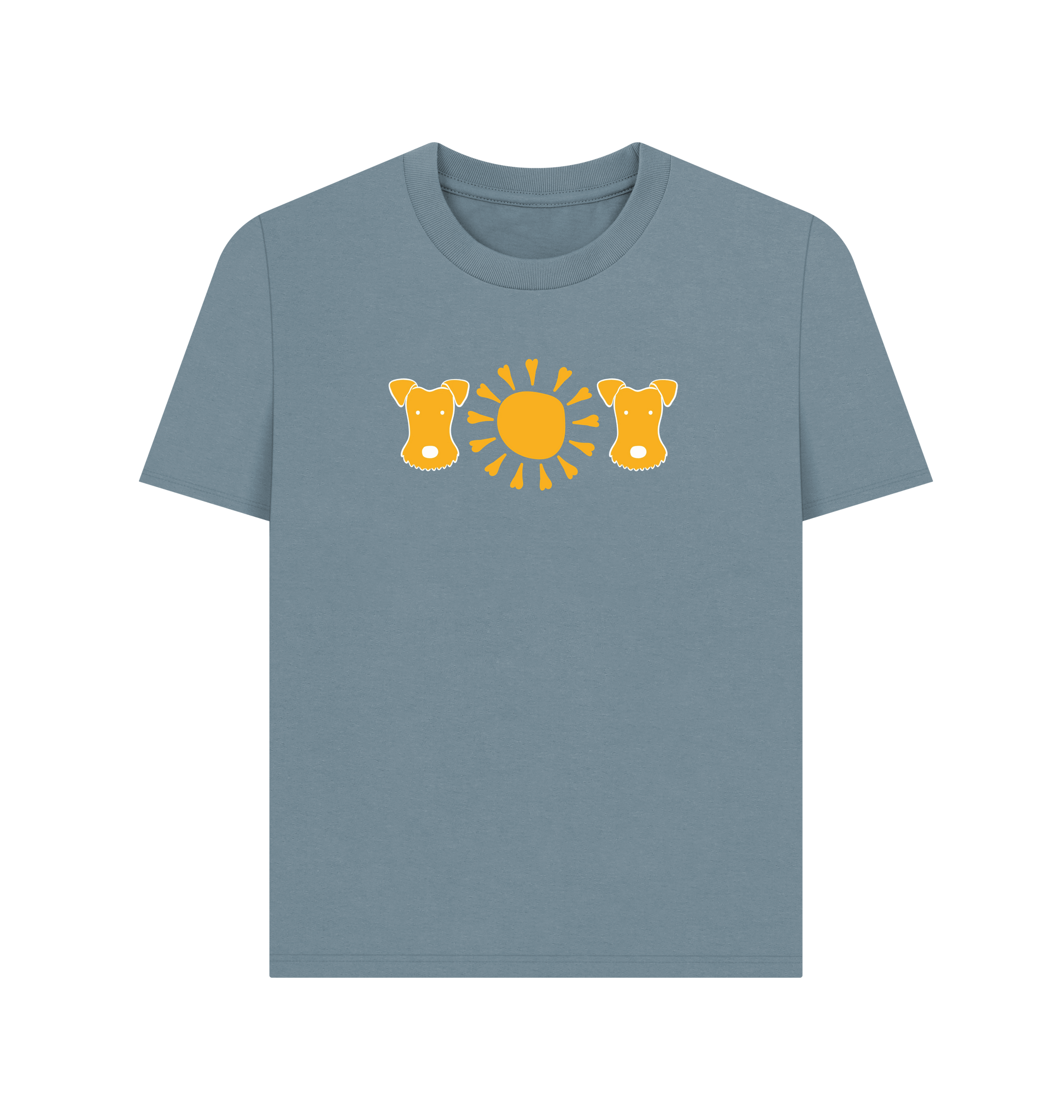 Stone Blue Printed T-shirt Front