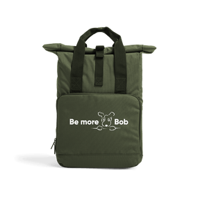 Olive Green Be More Bob roll top backpack