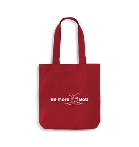 Classic Red Be More Bob heavyweight cotton tote