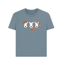 Load image into Gallery viewer, Stone Blue Printed T-shirt Front