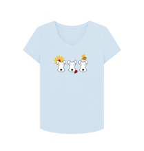 Load image into Gallery viewer, Sky Blue Printed T-shirt Front