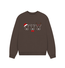 Load image into Gallery viewer, Chocolate Foxy Christmas! Dark Colours Slouchy Sweatshirt