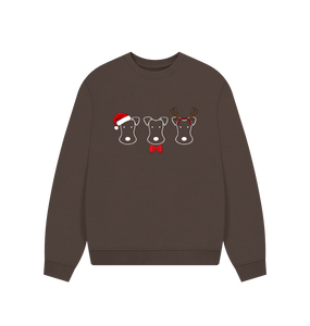 Chocolate Foxy Christmas! Dark Colours Slouchy Sweatshirt