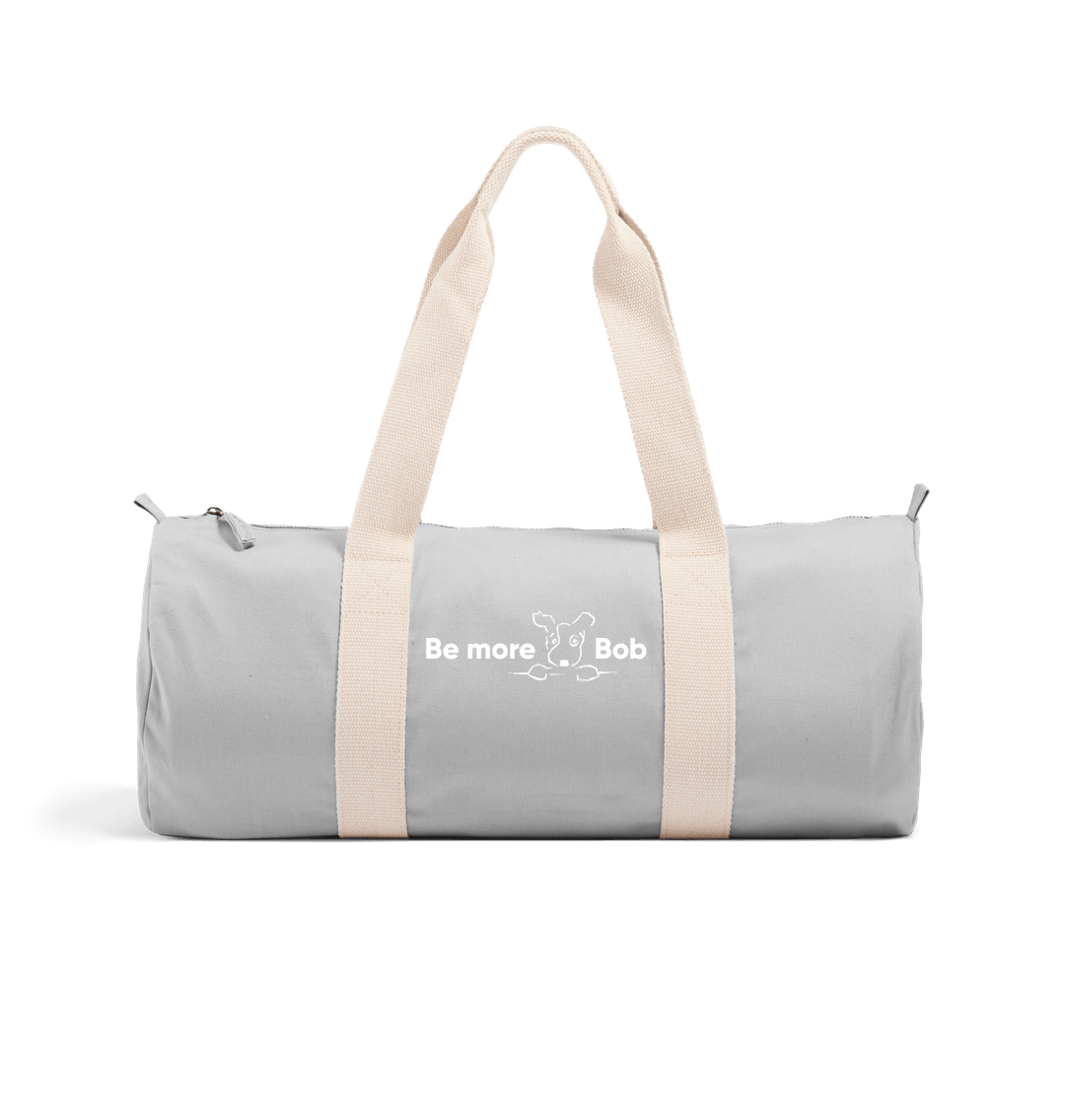 Light Grey Be More Bob organic duffle bag
