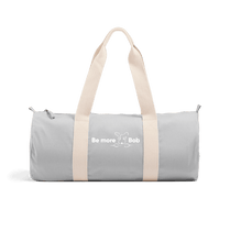 Load image into Gallery viewer, Light Grey Be More Bob organic duffle bag