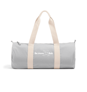 Light Grey Be More Bob organic duffle bag