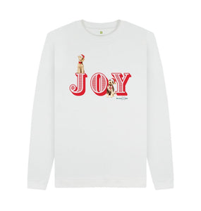 White Joy! Men's Christmas sweatshirt (although can be unisex!)