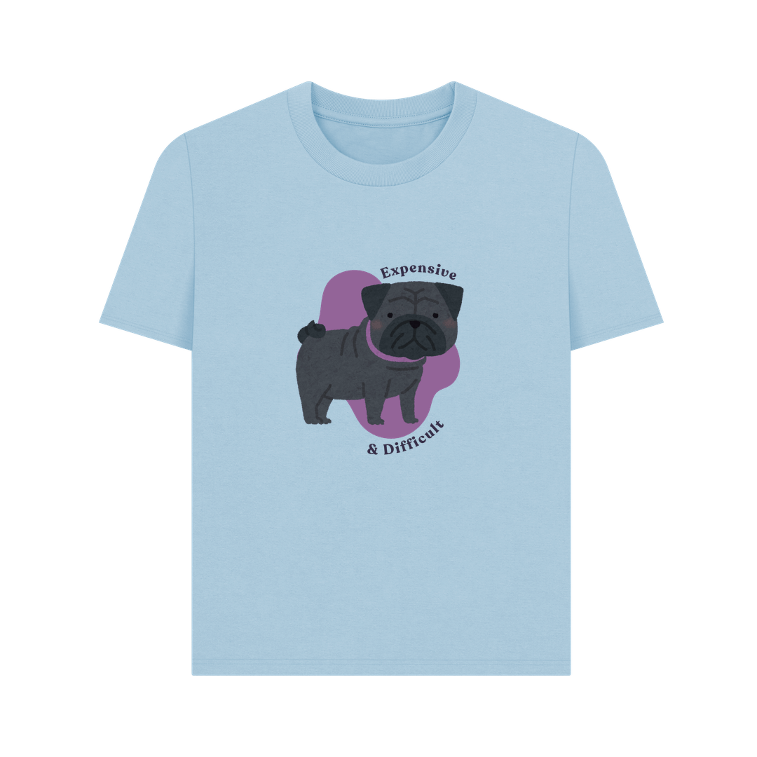 Milky Blue Printed T-shirt Front