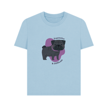 Load image into Gallery viewer, Milky Blue Printed T-shirt Front