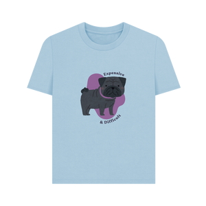 Milky Blue Printed T-shirt Front