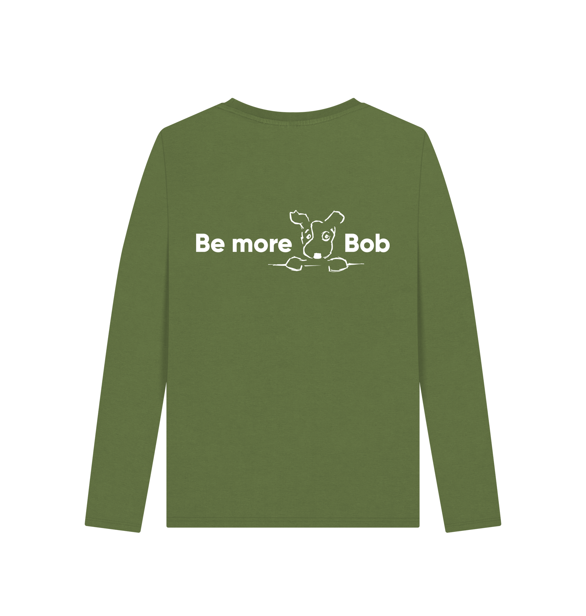 Khaki Printed Long Sleeve T Shirt Back