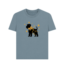 Load image into Gallery viewer, Stone Blue Printed T-shirt Front