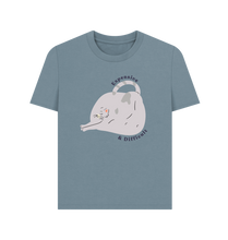 Load image into Gallery viewer, Stone Blue Printed T-shirt Front