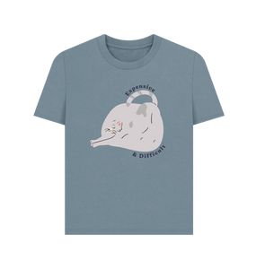 Stone Blue Printed T-shirt Front