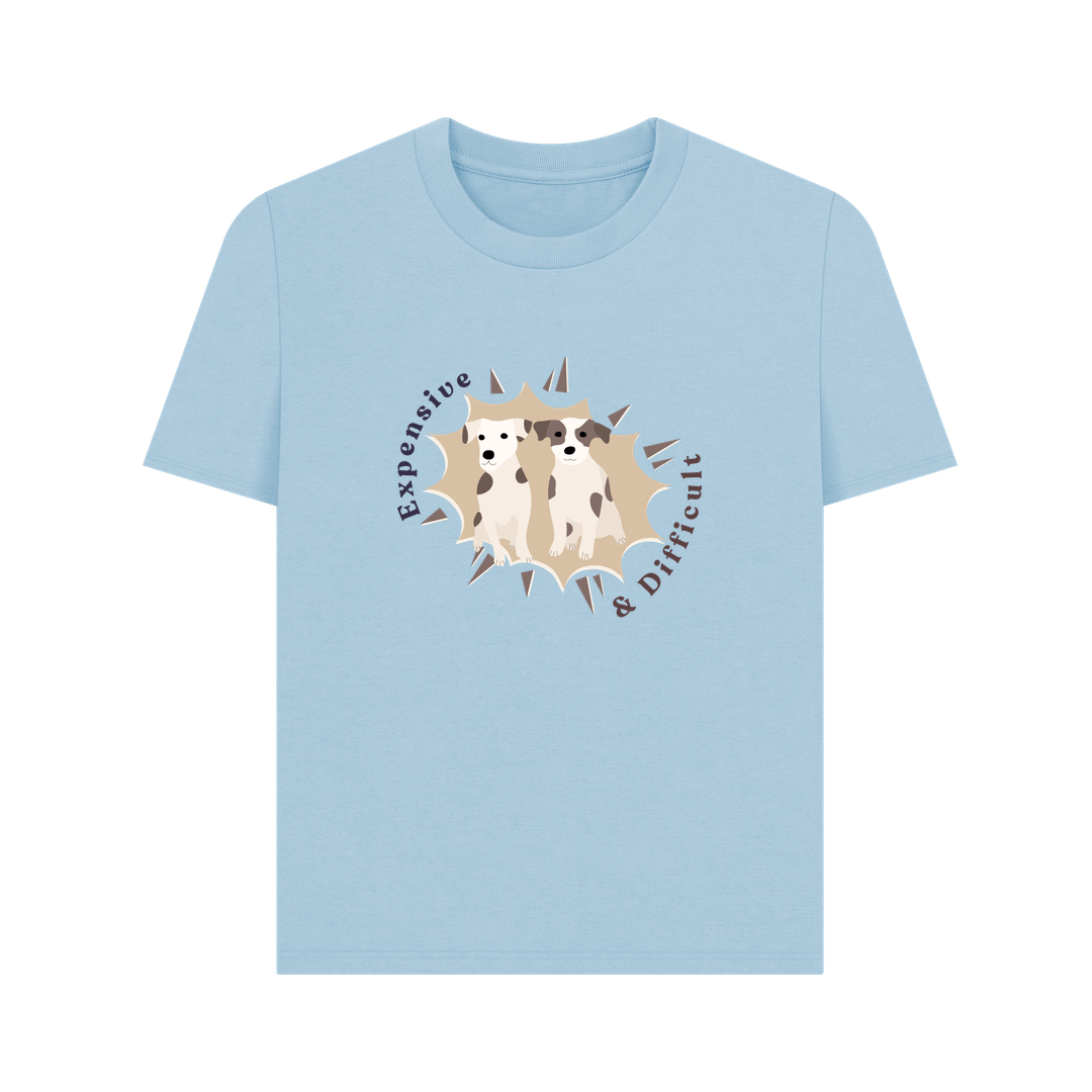 Milky Blue Printed T-shirt Front