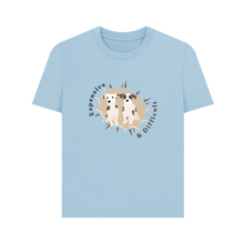 Load image into Gallery viewer, Milky Blue Printed T-shirt Front