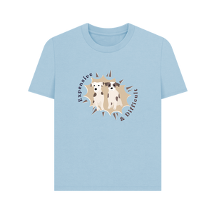 Milky Blue Printed T-shirt Front