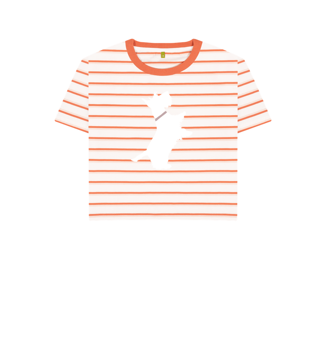 Coral Stripes Printed T-shirt