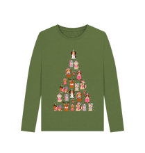 Load image into Gallery viewer, Khaki All the cuties Christmas long sleeve tshirt