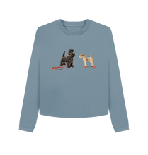 Load image into Gallery viewer, Stone Blue Scottie &amp; Foxy Adventures, Boxy Jumper