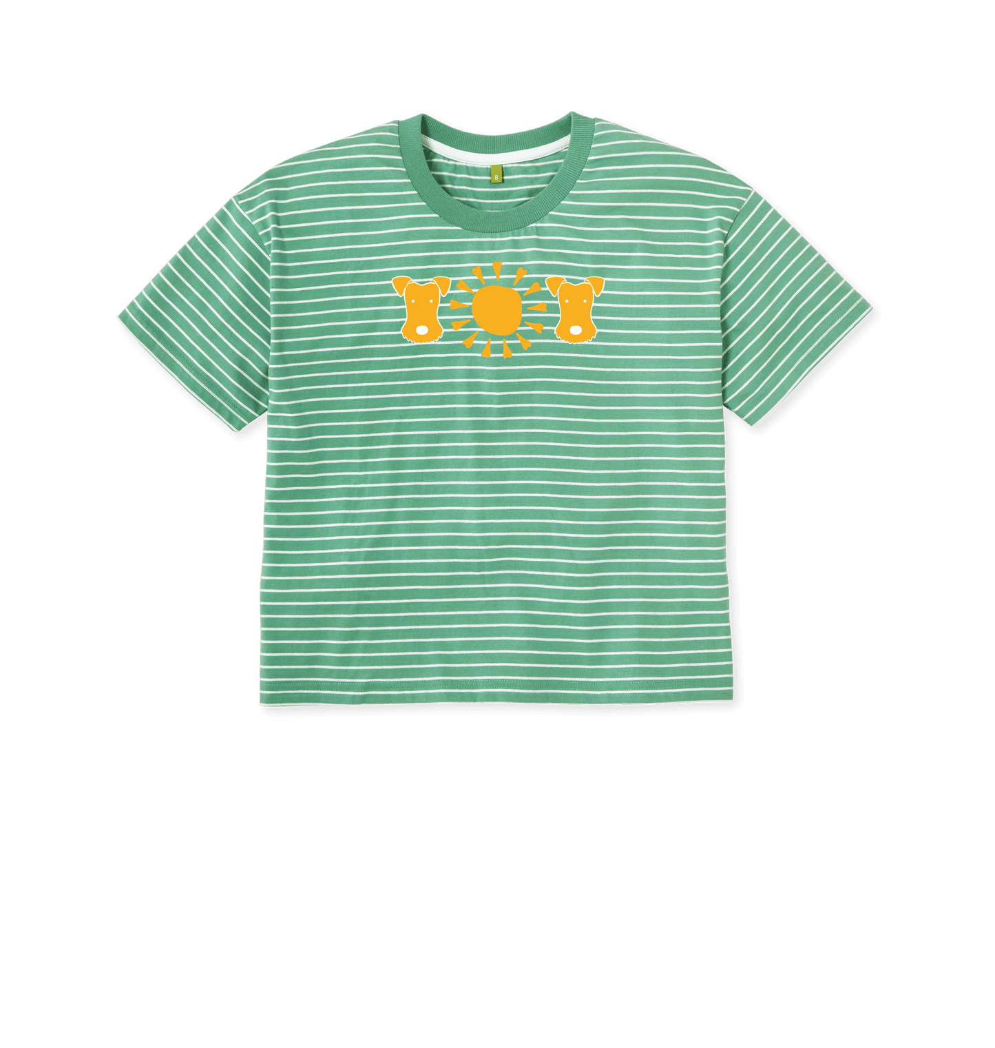 Green Stripes Printed T-shirt Front
