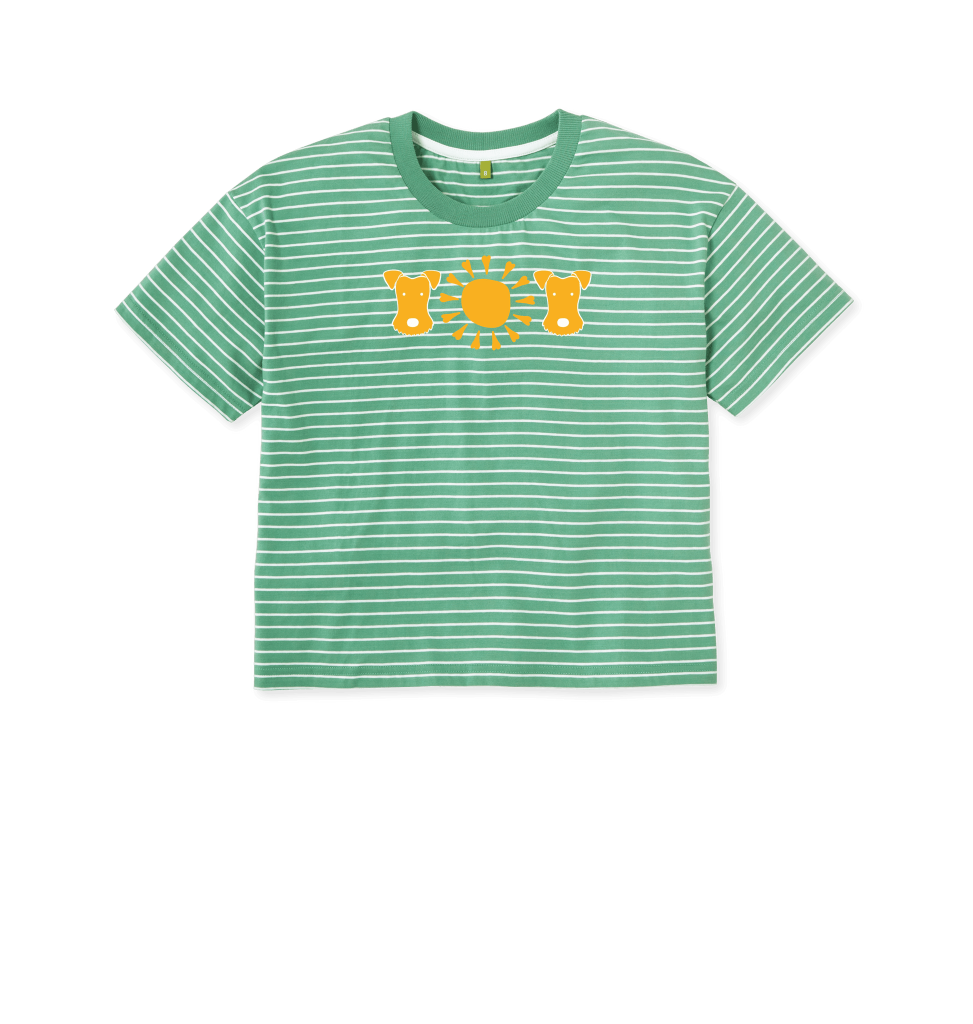 Green Stripes Printed T-shirt Front