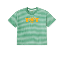 Load image into Gallery viewer, Green Stripes Printed T-shirt Front