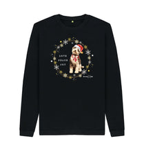 Load image into Gallery viewer, Black Bob spreads Love, Peace and Joy - men&#39;s sweatshirt (can be unisex)