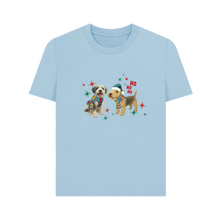 Load image into Gallery viewer, Milky Blue Printed T-shirt Front