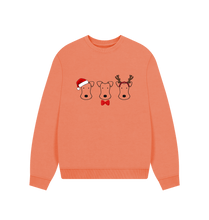 Load image into Gallery viewer, Apricot Foxy Christmas! Slouchy Sweatshirt