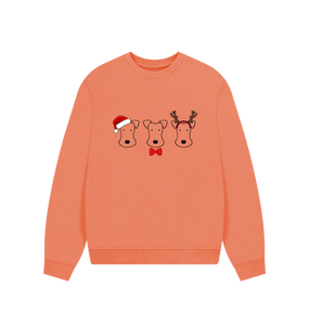 Apricot Foxy Christmas! Slouchy Sweatshirt