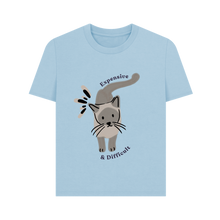 Load image into Gallery viewer, Milky Blue Printed T-shirt Front