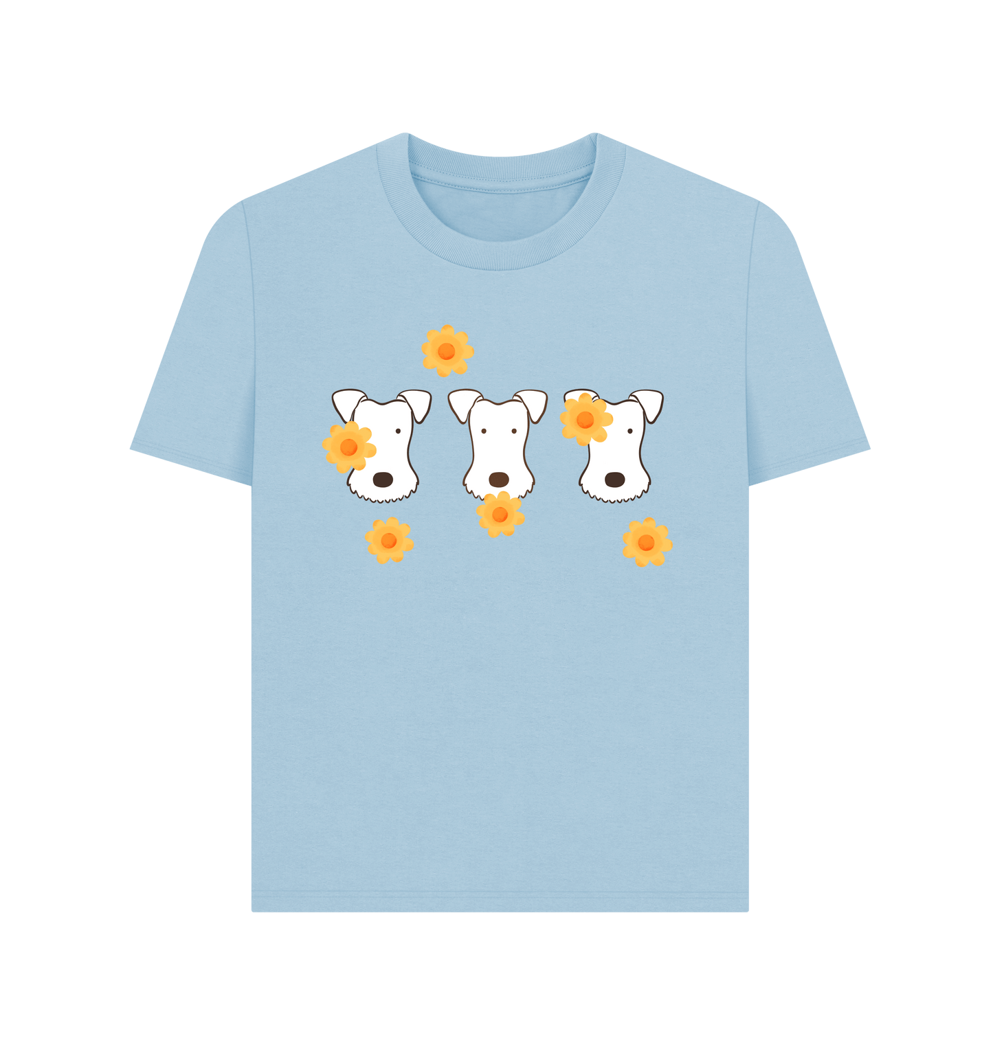 Milky Blue Printed T-shirt Front
