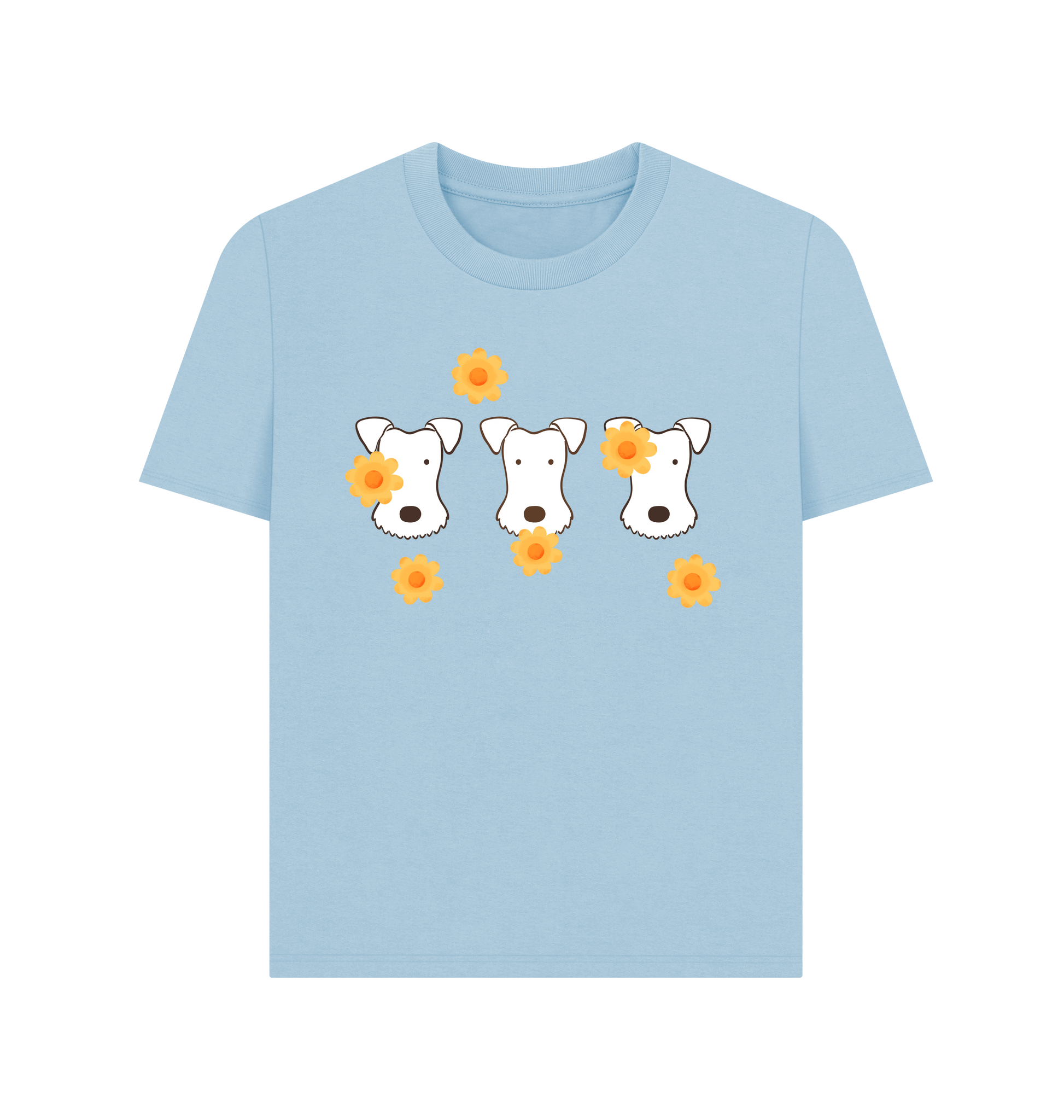 Milky Blue Printed T-shirt Front